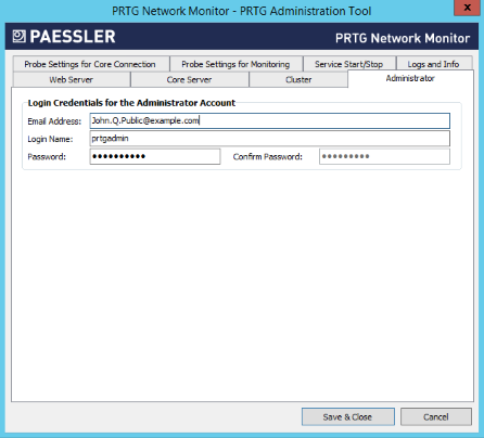 PRTG Administration Tool PRTG Administration Tool