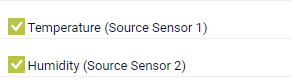 Two Source Sensors Monitoring Temperature and Humidity